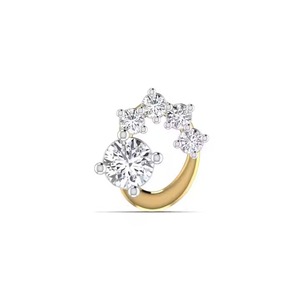 14kt Artistic Design Natural Diamond <b>Nose</b> Pin for Women in Yellow Rose & <b>White</b> <b>Gold</b> Birthday Wedding Gift - Product Image 3