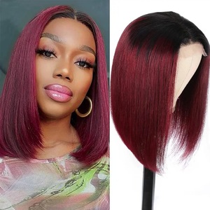 شعر مستعار بوب شفاف بالجملة من الدانتيل الأمامي، شعر بشري فيتنامي خام ناعم ومستقيم، مورد رائج للشحن المباشر - Product Image 1