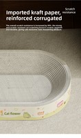 Griffoir pour chat blanc moderne pour Halloween et Noël, super grand, résistant à l'usure et aux rayures, en carton ondulé