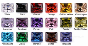 Populaire Rechthoek Zirkonia Sieraden Wit Roze Groen Amethist Geel Granaat Oranje Cz Stenen In Vele Kleuren Beschikbaar - Product Image 4