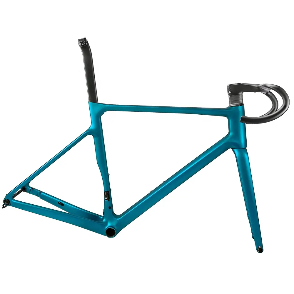 Kunden spezifischer Lack rahmen Toray T1100 Carbon Fiber Flat Mout Scheiben bremse Kletter fahrrad rahmen Di2 und mechanischer Aero Rennrad rahmen