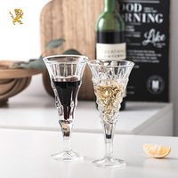 Flûte à champagne en cristal gravé pour fêtes, banquets, bars et cocktails – Verre à vin transparent sur pied