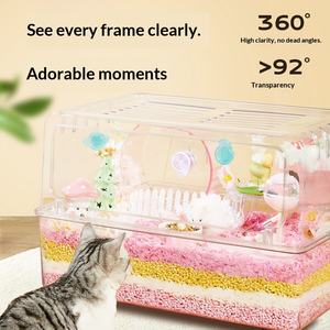 <span class=keywords><strong>Cage</strong></span> panoramique transparente empilable extra-large Yee Golden pour hamsters syriens et rats de compagnie, idéale pour l'élevage de petits animaux. - Product Image 3