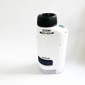 Tragbares mini-optikmikroskop-vergrößerungsglas wissenschaftsexperiment lernspielzeug kunststoff-mikroskop-spielzeug