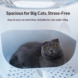 Caja de Arena Inteligente para Gatos, Ecológica, de Plástico PP Gris, con Capacidad de 20L, Peso de 2kg, Fácil de Limpiar, Diseño Cuadrado - Product Image 4