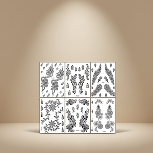 Nouvel autocollant de <span class=keywords><strong>tatouage</strong></span> temporaire imperméable en henné noir écologique et tendance avec motif floral - Product Image 2
