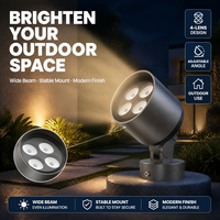 Projecteur LED extérieur en aluminium étanche IP65 18W RGBW à faisceau réglable pour aménagement paysager, allée de jardin, façade de bâtiment