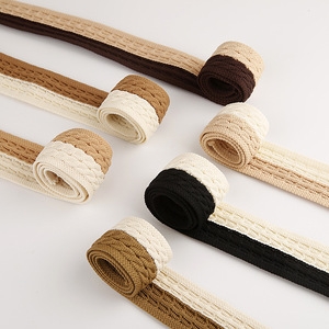 Tejido personalizado de <span class=keywords><strong>dos</strong></span> colores <span class=keywords><strong>con</strong></span> ropa, sombrero, zapatos, flor, lazo decorativo, accesorios para el cabello Diy, Material de horquilla, banda trenzada - Product Image 2