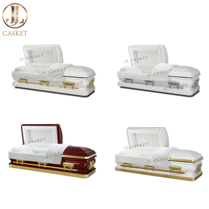 Bara in Acciaio Calibro 18 con Finitura Dorata e Interno in Velluto Bianco, Forniture Funebri Premium - Product Image 5