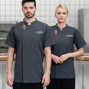 Blue Color Restaurant Uniforms Arabic Sets Uniform All Colors Wholesale Kitchen Chef <b>Coat</b> Jacket Men Gray - Product Image 1