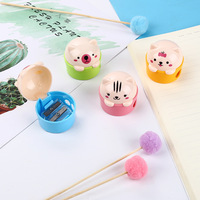 Taille-crayon promotionnel Bonvada, pas cher, personnalisé, mignon, kawaii, double trou, en plastique et métal, plusieurs couleurs, pour l'école et le bureau