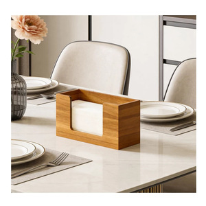 Wooden <b>Paper</b> Towel Box Rectangular Dark Brown Solid Color Bathroom Countertop Storage Household <b>Kitchen</b> Use - Product Image 3