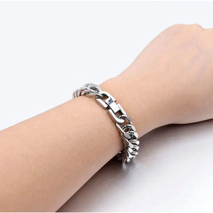 Wholesale Fashion Hiphop Stainless Steel Bracelet Big Heavy Men's Chunky Miami Cuban Link <b>Chain</b> Bracelet for Men - Product Image 3