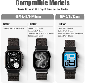 Correa Ajustable con Velcro Solo Loop para <span class=keywords><strong>Apple</strong></span> <span class=keywords><strong>Watch</strong></span> Series 11 10 9 8 7 6 5 4 3 SE Ultra 3 2 1 - Product Image 4