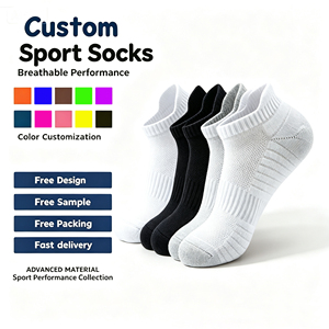 Unisex Custom Cotton Cushioned Running <strong>Socks</strong> Low Cut Men's Sports <strong>Socks</strong> For Winter Knitted With Logo On Cuff And Bottom - Product Image 1