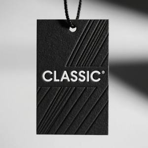 Изготовленные на заказ Роскошные Бумажные тисненые металлические Висячие бирки для одежды этикетки для одежды с логотипом - Product Image 3