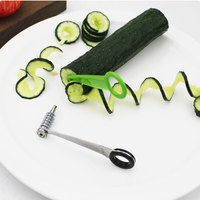 Plastiek RVS Aardappel Wortel Komkommer Groenten Spiralenmes Handmatige Spiralsnijder Keukenhulpjes