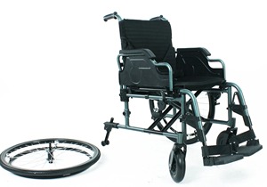 Silla de ruedas ligera de aluminio | Apoyabrazos ajustables | Liberación rápida modular | Ruedas TRASERAS DE EMERGENCIA | Capacidad de 100kg | Duradero - Product Image 4