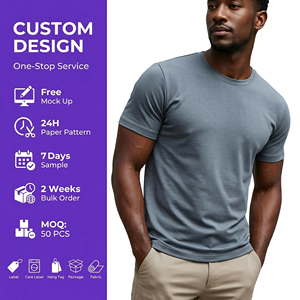 T-shirts de sport pour hommes, coupe musclée, en nylon mélangé coton et polyester gaufré, personnalisés pour l'entraînement professionnel, fabriqués en usine - Product Image 1