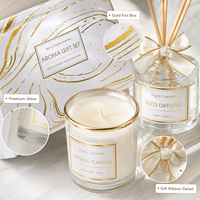Coffret cadeau de parfum de luxe OEM avec diffuseur à bâtonnets et bougie parfumée