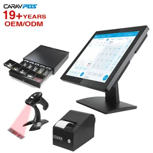 Factory Wholesale 17" Touch Screen POS Terminal Systems LCD TouchScreen Monitor with Metal POS Stand