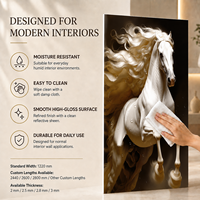 Lámina Decorativa de PVC con Diseño de Caballo Blanco MORLENX, Impresión UV 3D, Impermeable, Fácil de Limpiar, para Paredes Decorativas de Clubes y Recepciones