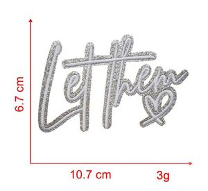 Nouveau patch thermocollant brodé 3D avec bordure argentée scintillante, couleur Morandi, motif 'God Is Good Let Them', pour la décoration de vêtements et de sacs - Product Image 3