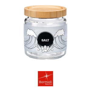 Pot à sel en verre Bormioli 75 cl H 11,6 cm Ø 11 cm avec couvercle en bambou Bormioli Rocco - Product Image 4