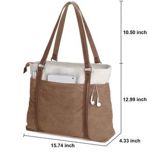 Women's Work <b>Bag</b> with Laptop Compartment <b>Zipper</b> Pockets Teacher <b>Tote</b> <b>Bag</b> - Product Image 2