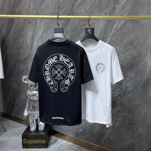 Camiseta Chrome Hearts con Estampado de Cruz de Herradura, Oversize, de Algodón, Manga Corta, Estilo Hip Hop, Casual, para Hombre y Mujer, Top de Verano - Product Image 2