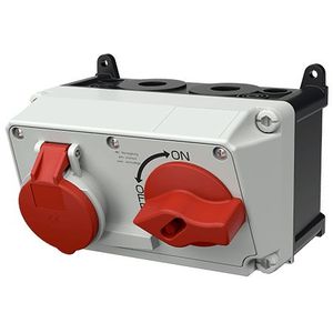 7605 <strong>MENNEKES</strong> Straightshaped Industrial Interlocked Socket, 4 Positions, <strong>IP44</strong> Rating, Optionally With Switch Control, Earth - Product Image 1