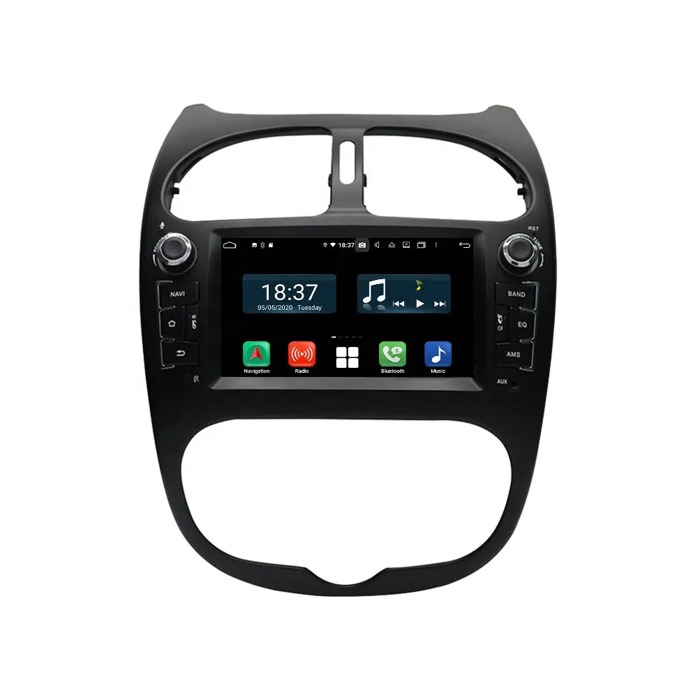 Schermo verticale DSP CARPLAY per PEUGEOT 206 2000-2016 Car Multimedia lettore DVD Navigator Unit Stereo Android Radio GPS