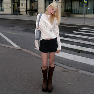 Haut sexy à manches longues en dentelle transparente style western pour femme, coupe ajustée, ourlet irrégulier, tendance - Product Image 5