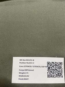 Fabbrica su misura colore 175GSM 32S peso medio Lyocell tessuto popeline 100% Lenzing Tencel per la fabbricazione di abbigliamento camicia - Product Image 3