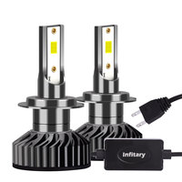 Infitary 12V Super Bright 6500k LED Ampoule Phare 3570 Puces pour H1 H3 H4 H7 9005 9006 Ampoules Haute Performance