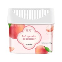 Désodorisant Solide pour Réfrigérateur, Éliminateur d'Odeurs, Parfum Pêche Raisin, Outil Magique de Nettoyage, Boîte Désodorisante pour Bureau et Voiture