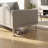 Pieds de meubles en fer chromé, pieds de canapé ronds en métal à hauteur fixe, style moderne pour canapé, armoire, table