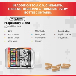 Ceylon Kaneelcapsules 3000Mg Kurkuma Appelazijn <span class=keywords><strong>Ginseng</strong></span> Berberine Met Bittere Meloen Gymnema Melkdistel Fenegriek - Product Image 6