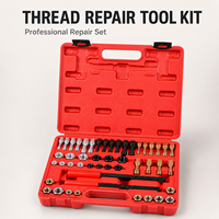 Kit d'outils manuels multifonctionnels professionnels en alliage de 42 pièces pour réparation et polissage de filetages (écrous, vis), comprenant tarauds, filières, clés, et mallette rigide OEM