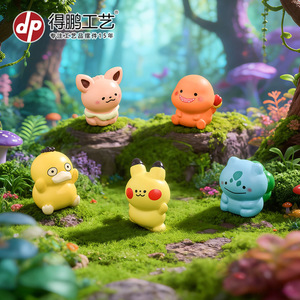 Figuras de resina Pokémon versión Q, mini personajes de dibujos animados para decoración de coche y escritorio. - Product Image 3
