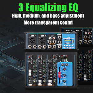 <span class=keywords><strong>F4</strong></span> professionnel Audio numérique DJ mélangeur 4 canaux Blueteeth Sound Mixer Audio Karaoke Power 48V USB - Product Image 5