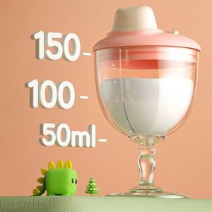 150ml BPA Free Cheerful Birthday Party <b>Cup</b> <b>Plastic</b> Goblet Sippy <b>Cup</b> Wine Glass Beverage Mug Milk Bottle With Lid for Kids: - Product Image 2