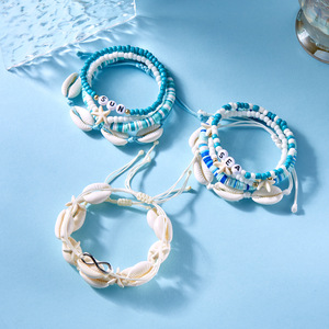 Bracelets unisexes tendance 2025, style bohème, pour fêtes quotidiennes, compatibles Instagram, avec breloques, perles en résine et argile, motif étoile de mer et coquillage de plage - Product Image 3