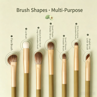 Ensemble de 7 pinceaux de maquillage pour les yeux, pinceaux synthétiques professionnels pour estomper les fards à paupières, les sourcils, le liner et le maquillage des lèvres