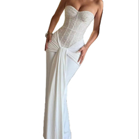 Nouvelle Collection Printemps-Été 2026 : Robe Longue Sexy à Bretelles Fines avec Écharpe, Paillettes, Coupe Ajustée, Plissée, Lacets, pour Soirées, pour Femmes