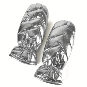 Mitaines brodées de ligne de couleur unie <span class=keywords><strong>Gants</strong></span> chauds épais et courts en duvet <span class=keywords><strong>Gants</strong></span> d'hiver imperméables à l'épreuve du froid - Product Image 2