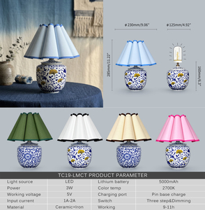 Lampe de table en céramique artisanale de luxe, vase, pot de rangement, pot de fleurs décoratif en porcelaine pour la maison, le salon et les meubles. - Product Image 6