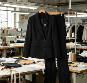 Dames Dubbelgeknoopte Kostuumset met Ingesneden Kraag <span class=keywords><strong>Blazer</strong></span> Broek Spandex/Polyester Anti-Kreuk 4 Kleuren <span class=keywords><strong>Plus</strong></span> <span class=keywords><strong>Size</strong></span> S-5XL Kantoor - Product Image 5