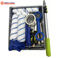 Kit de rouleaux à peinture 29 pièces avec bac et perche réglable, ensemble d'outils professionnels pour la peinture intérieure, personnalisation du logo et de l'emballage possible