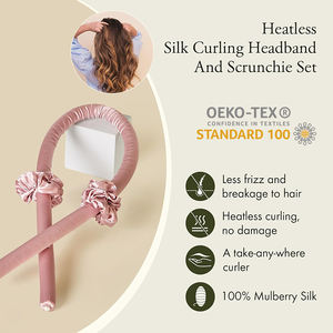 أكسسوارات شعر هدية أسيتات ساتان توت نقي سكرونشي حرير بدون حرارة رباط رأس بوننيت حرير مشط بربطة عنق - Product Image 5